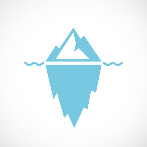 ilustraciones, imágenes clip art, dibujos animados e iconos de stock de iceberg vector icono - tip of the iceberg