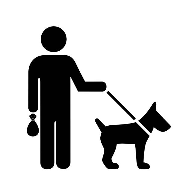 Please pick up after your dog vector sign vector art illustration