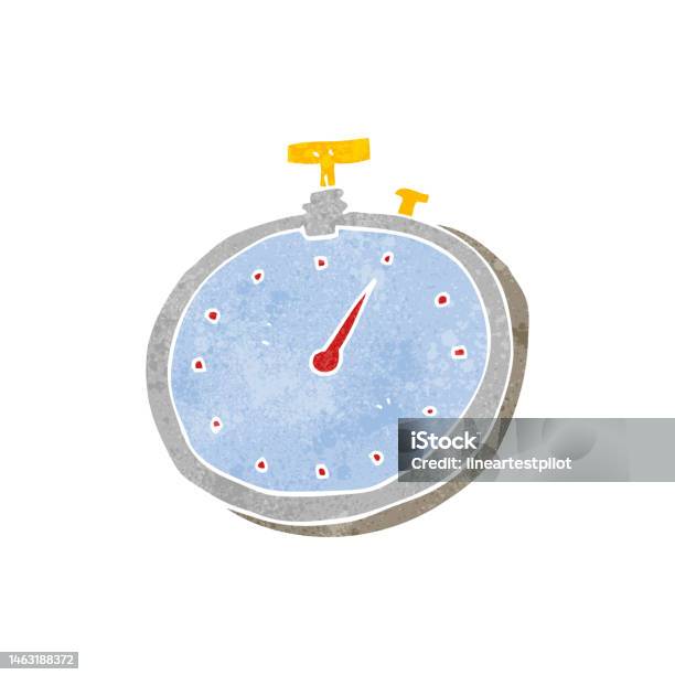 Stop Watch Humor Freehand Retro Cartoon Stopwatch Stock Illustration - Download Image ...