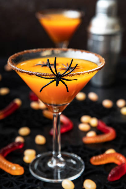 istock Halloween pumpkin orange cocktail. Festive drink 1463198748