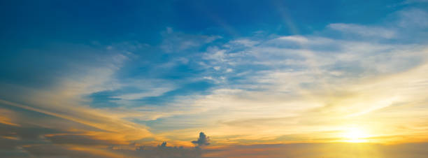 istock Sky with bright sun . Wide photo. 1463210642