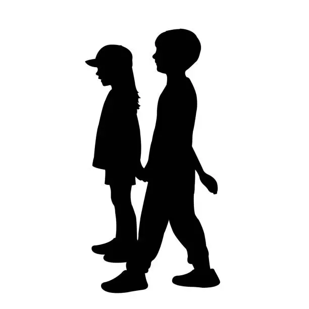 Vector illustration of a boy and a gir body silhouette vector