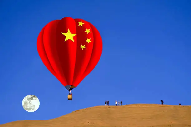 China spy balloon in America waiting to be shot down.