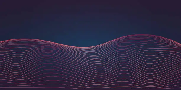 Vector illustration of Abstract Modern Gradient Wave Flowing Line Pattern Background. For Landing Page. Abstract line pattern background.