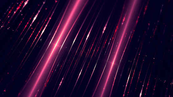 Abstract Futuristic Purple Hot Pink Red Fiber Optic Arrow Laser LED String Light Technology Connection Communication Pattern Cable Pipe Tube Magenta Neon Metallic Shiny Black Background Fluorescent Fractal Fine Art for banner, flyer, card, poster, brochure, presentation