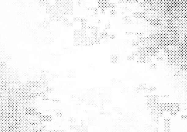 half tone dots seamless grid background White halftone pattern grid vector illustration on black background half tone stock illustrations