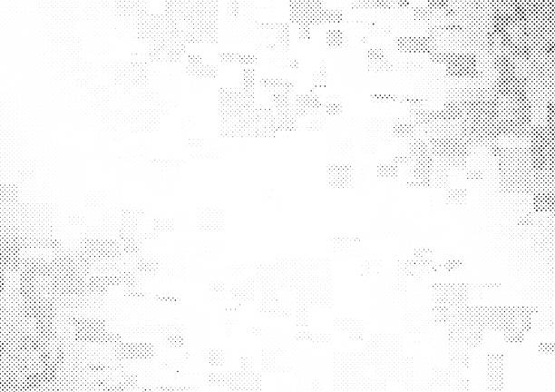 half tone dots seamless grid background White halftone pattern grid vector illustration on black background glitch technique stock illustrations