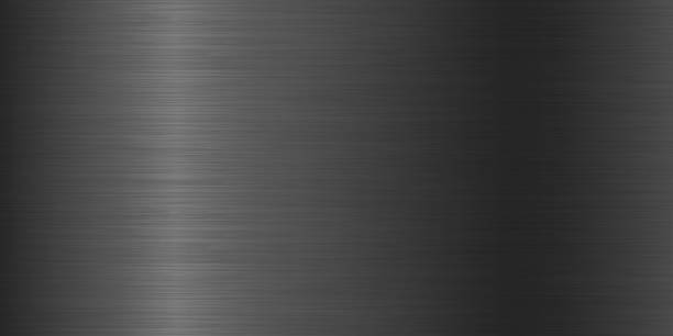 istock Realistic black metal texture with scratches. Brushed steel or aluminium plate. Old grunge polished metal surface. Vector illustration 1463228387