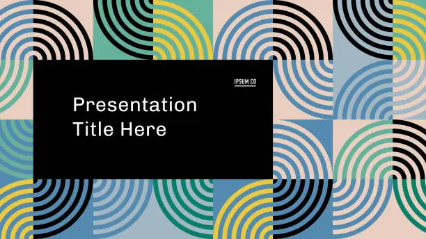 Vector illustration of Presentation title slide design layout with abstract geometric graphics — Davey System, IpsumCo Series