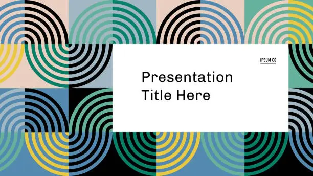 Vector illustration of Presentation title slide design layout with abstract geometric graphics — Davey System, IpsumCo Series