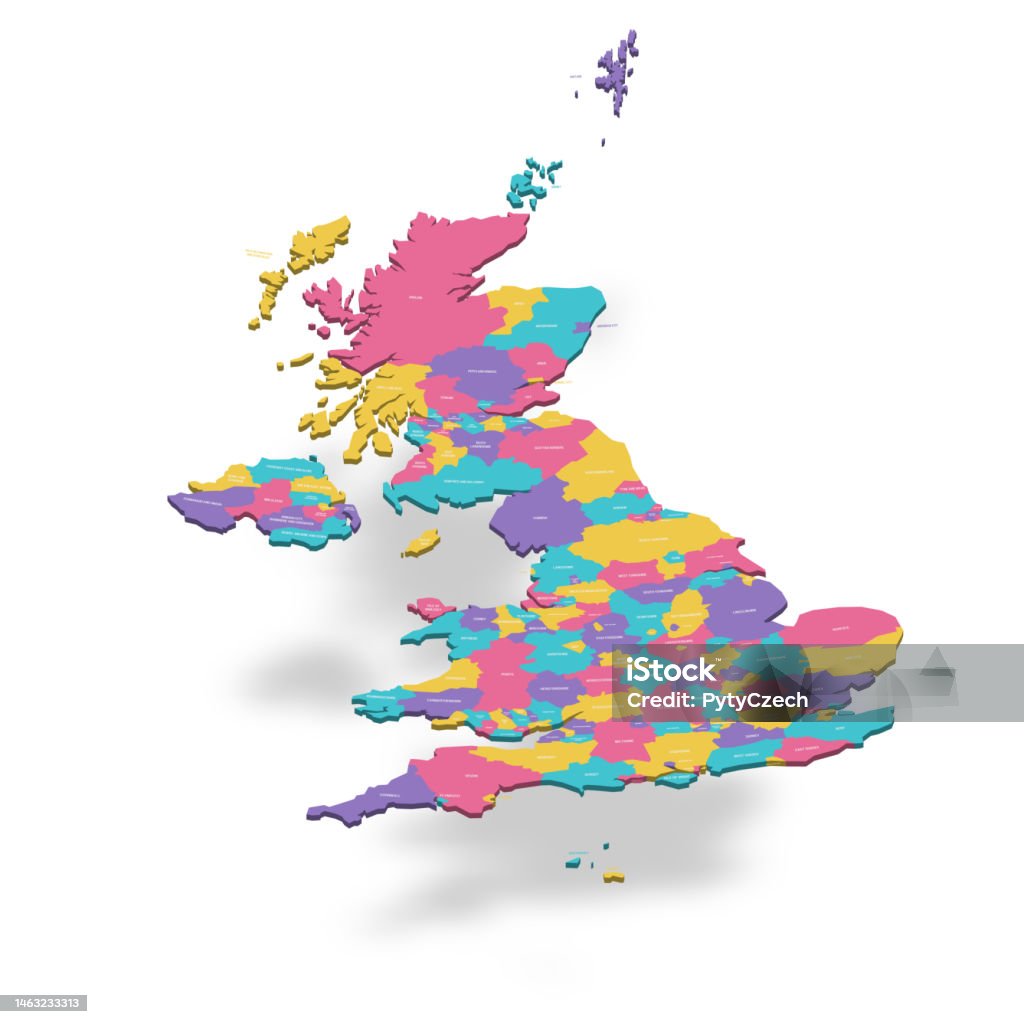 Politische Karte Der Verwaltungsgliederung Des Vereinigten Königreichs