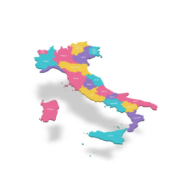 Vector illustration of Italy political map of administrative divisions