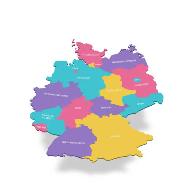 Vector illustration of Germany political map of administrative divisions