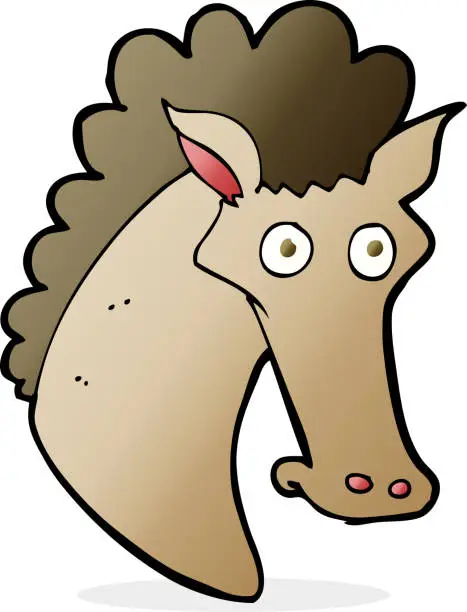 Vector illustration of cartoon horse head