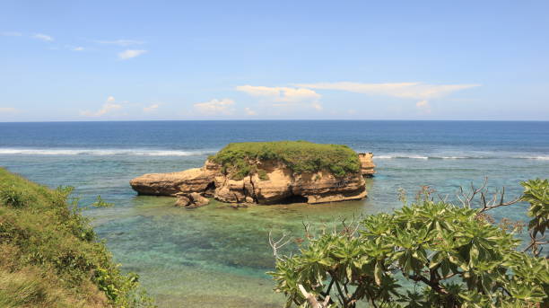 istock beautiful beach with small islands like turtles 1463248123
