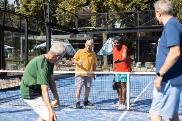 istock Senior men playing padel and arguing about the score 1463252035