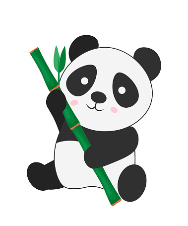 Cute Panda Vector Illustration Baby Panda Bear Cartoon Character Asian ...