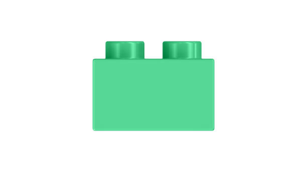 istock Light Seafoam Green Toy Block Isolated on a White Background. 1463254258