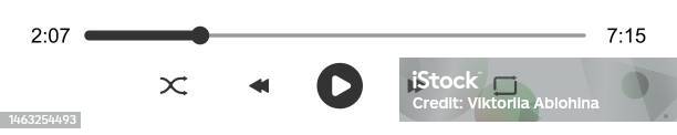Loading Shuffle Audio Or Video Player Loading Progress Bar With Timer Slider Play ...