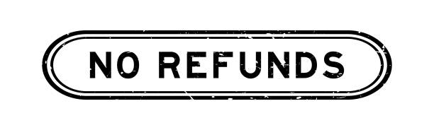 ilustrações de stock, clip art, desenhos animados e ícones de grunge black no refunds word rubber seal stamp on white background - refundable