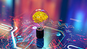 Artificial Intelligence concept CPU quantum computing