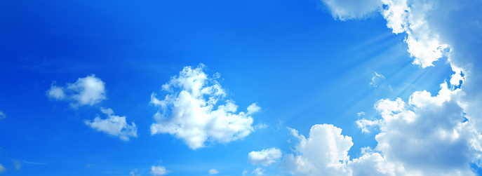 Empty blue sky with clouds for backgrounds
