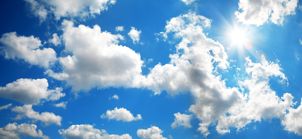 Empty blue sky with clouds for backgrounds