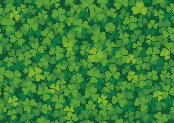 illustrazioni stock, clip art, cartoni animati e icone di tendenza di illustrazione di sfondo del trifoglio senza soluzione di continuità vettoriale per il giorno di san patrizio. - irish culture st patricks day backgrounds nobody