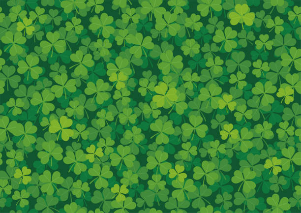 Vector Seamless Clover Background Illustration For St. Patrick’s Day. Vector Seamless Clover Background Illustration For St. Patrick’s Day. Horizontally And Vertically Repeatable. shamrock stock illustrations