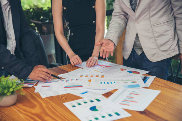 istock Business strategy team report chart, graph, infographic data analyze financial report plan. Hands team partner planning marketing finance statistics sale report with excel spreadsheet accountting 1463281194