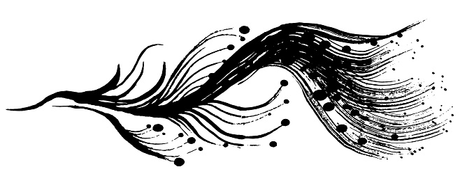 phoenix. ink art. brush stroke illustration.