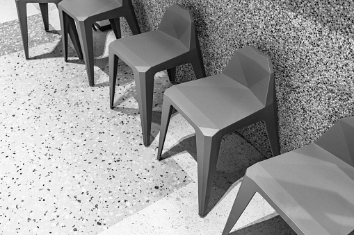 Simple chairs for waiting in line