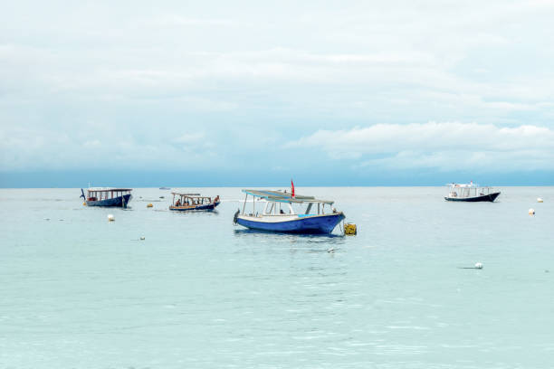 istock Indonesian beach with some boats 1463285874