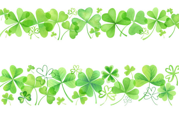 banery z miłośnikiem - spring clover leaf shape clover sketch stock illustrations