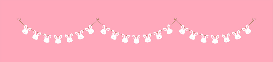 Easter rabbit head bunting clipart
