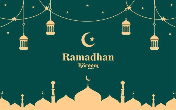 Vector illustration of Flat design ramadan kareem background