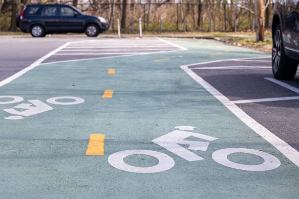 istock Bike lane on the road 1463294047
