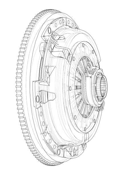 istock Sketch of clutch basket for the car. Vector 1463295031