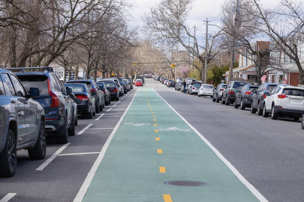 istock Bike lane on the road 1463297326