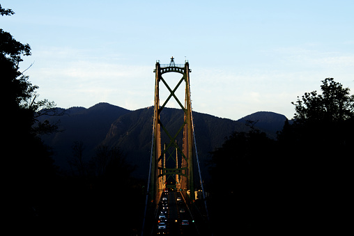 Lions gate bridge in Vancouver, Canada - dusk