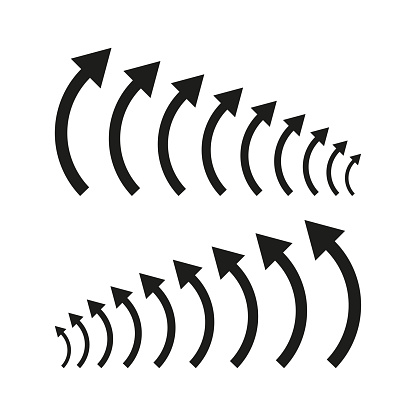 Icon with curved arrows set. Vector illustration. EPS 10.