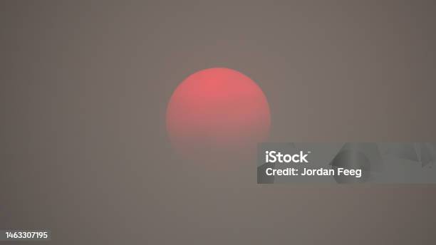 Red Sun In Thick Smoky Polluted Air Stock Photo - Download Image Now - Forest Fire, Smog, Fog
