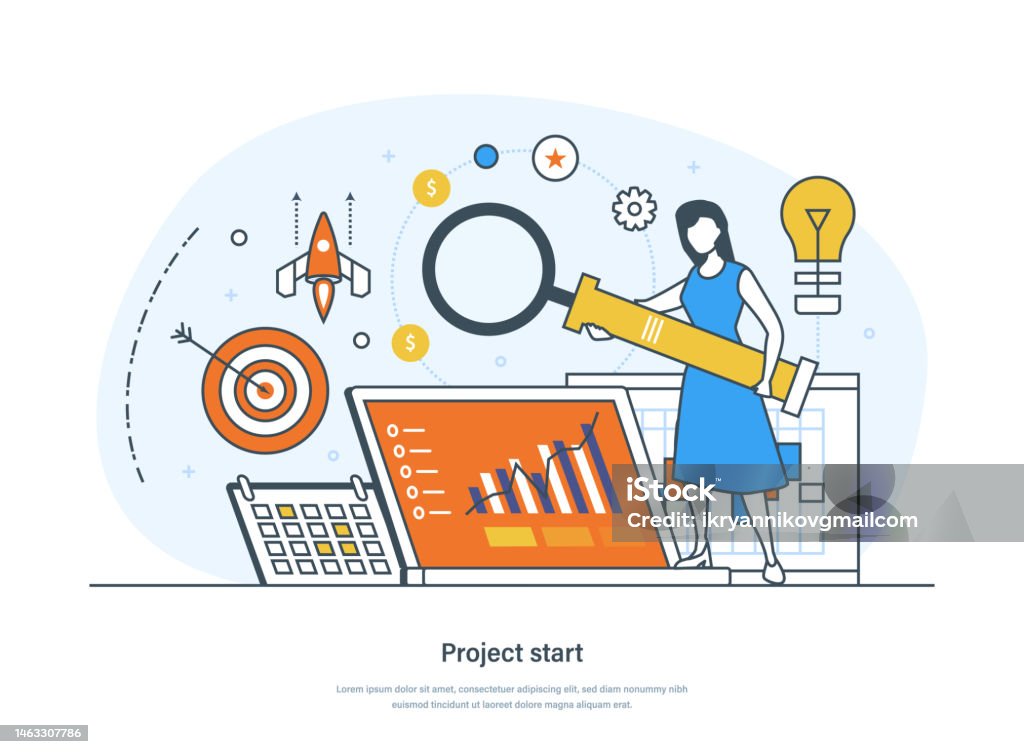 Project Start Business Process From Idea To Realization Stock ...