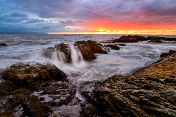 istock Sunset Ocean Inspirational Nature Seascape Landscape Rocks High Resolution 1463309643
