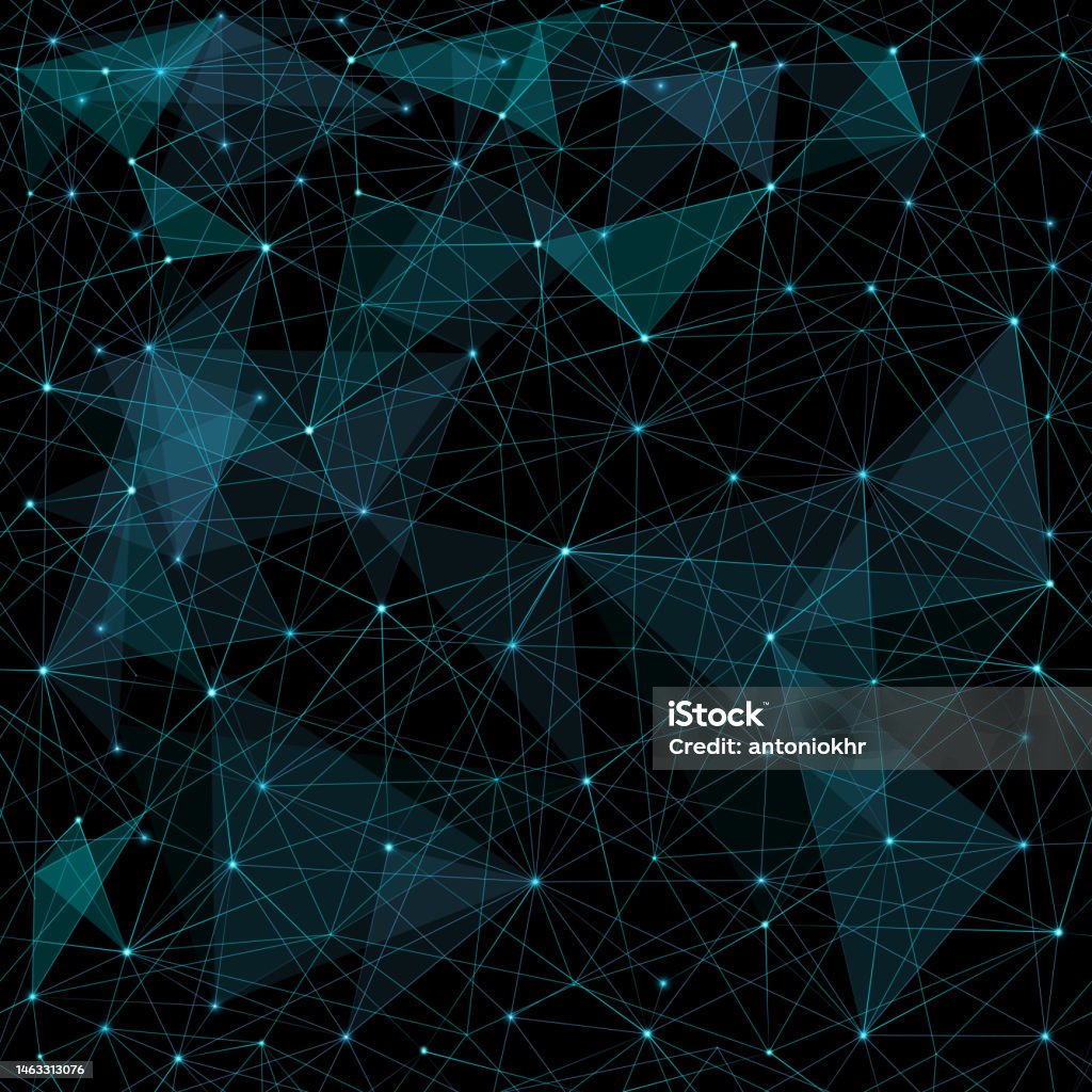 Seamless Polygon Pattern Digital Technology Vector Background Wireframe ...