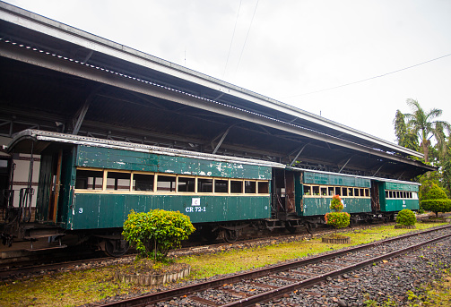 A series of tourist train cars, this tourist train is part of the tourist attractions in the Ambarawa train museum located in Ambarawa, Semarang, Indonesia.