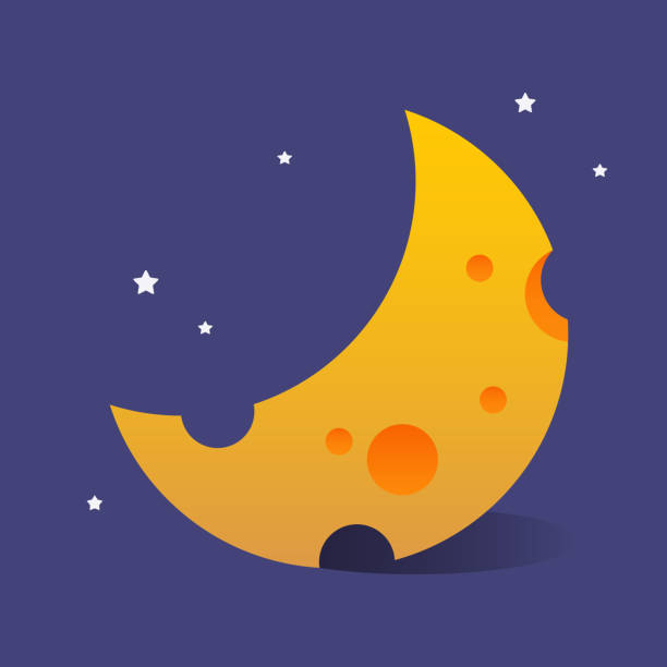 Yellow cheese moon Yellow cheese moon. Vector illustration terra stock illustrations