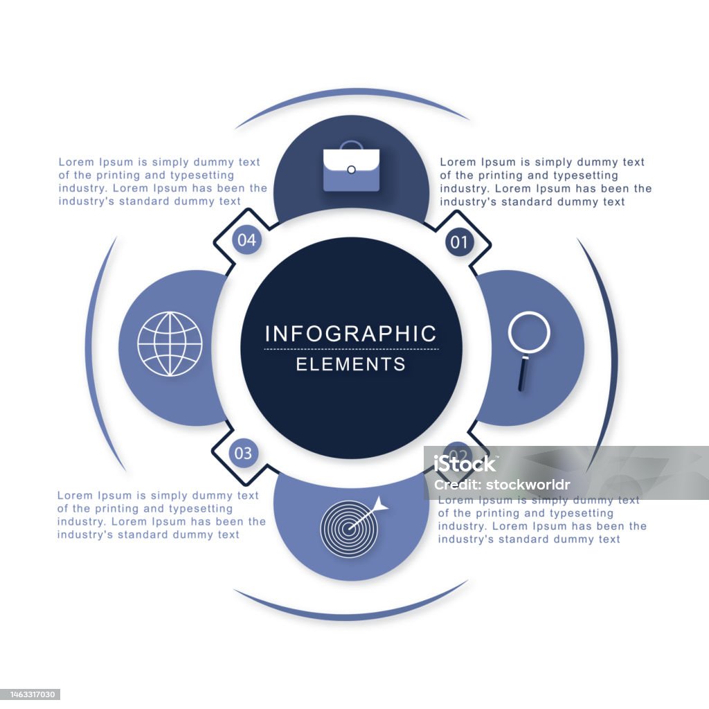 4 Steps Simple Editable Process Chart Infographics Element Stock ...
