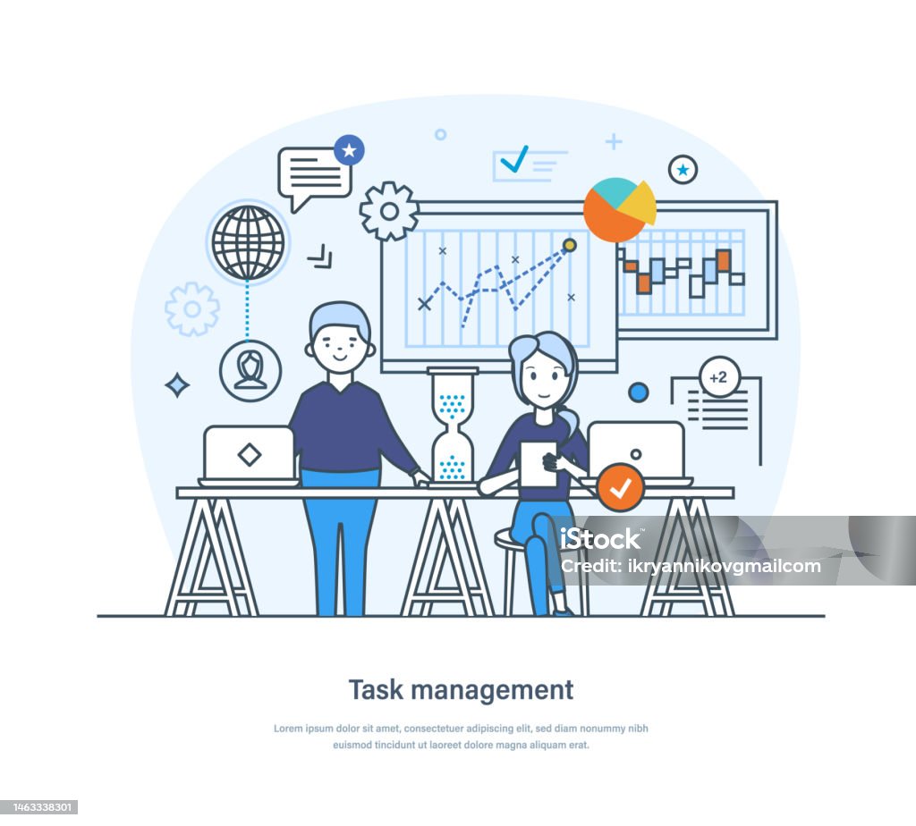 Task Process Graphic Task Management And Effective Time Planning Business Process Stock ...