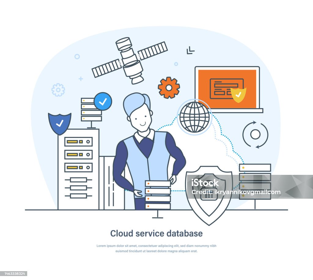 Database Services In Cloud Computing Cloud Service Database Network Computing Technology Data Storage Stock ...